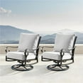 thumbnail image 1 of Oakland Living RICA-RONIN-5PC-AC 42 in. Outdoor Aluminum Square Fire Table Set with Four Deep Seating Swivel Rocking Chair - 5 Piece, 1 of 10