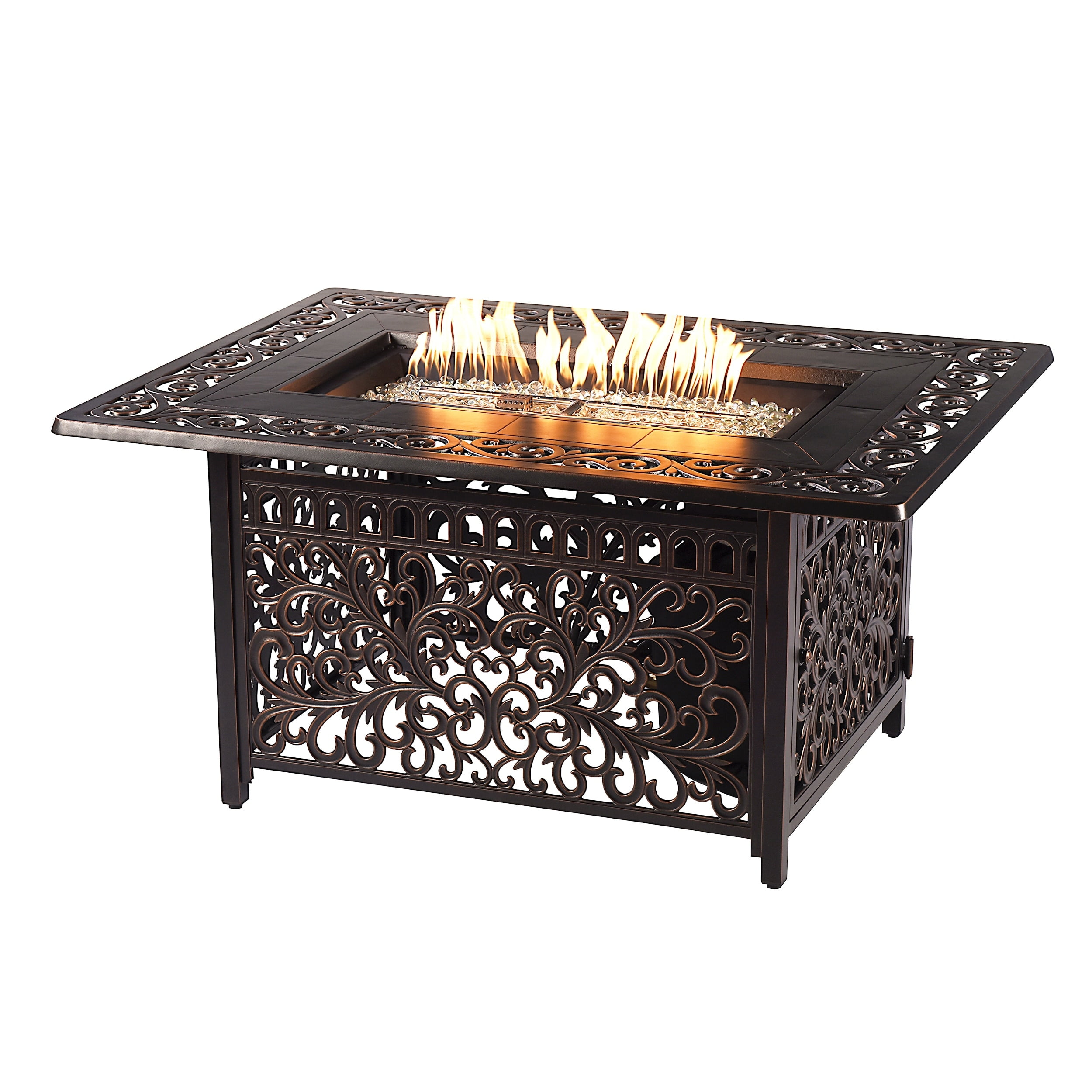 Antique Copper 48" x 36" Aluminum Gas Fire Pit Table