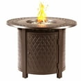 thumbnail image 1 of Oakland Living Round 34 in. x 34 in. Aluminum Propane Fire Pit Table with Glass Beads, Two Covers, Lid, 37,000 BTUs - N/A Brown Espresso Finish, 1 of 9