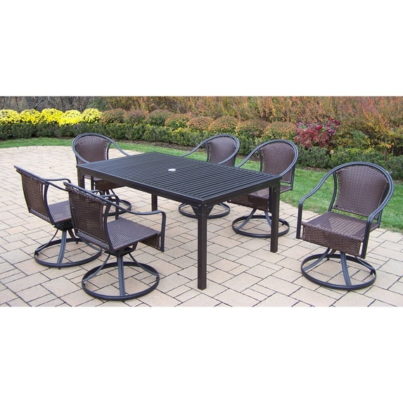 Oakland Living Rochester Tuscany 67 x 40 in. Swivel Patio Dining Set