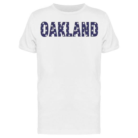 Oakland On Usa Flag Stars T-Shirt Men -Image by Shutterstock, Male Small