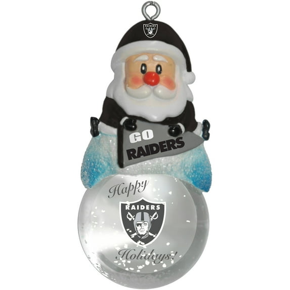 Oakland Raiders Ornament - Santa Snow Globe