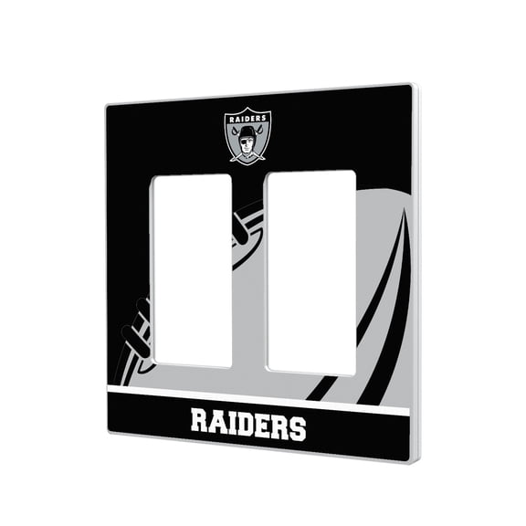 Oakland Raiders Passtime Design Double Rocker Lightswitch Plate