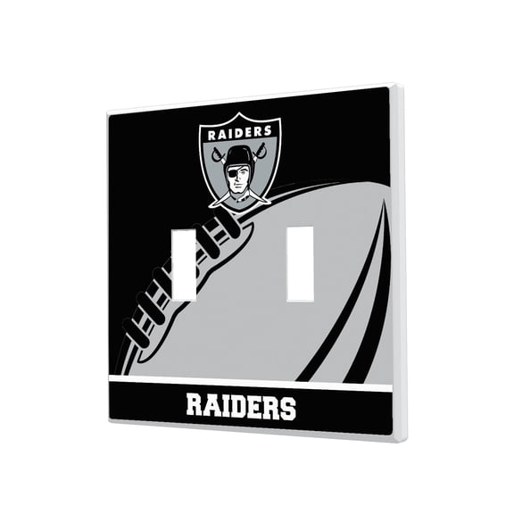 Oakland Raiders Passtime Design Double Toggle Lightswitch Plate
