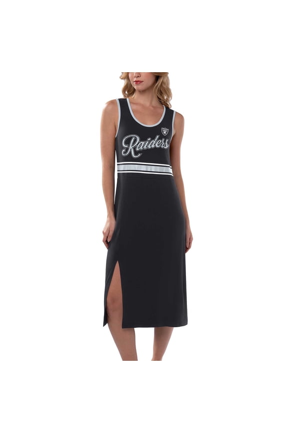 Women's G-III 4Her by Carl Banks Black Las Vegas Raiders Main Field Maxi Dress