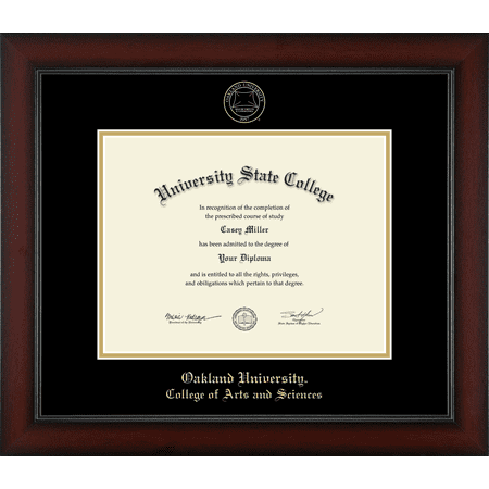 Oakland University College of Arts and Sciences Diploma Frame, Document Size 11" x 8.5"