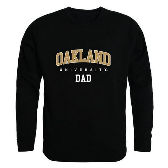 Oakland University Golden Grizzlies Dad Crewneck Sweatshirt, Black - 2XL