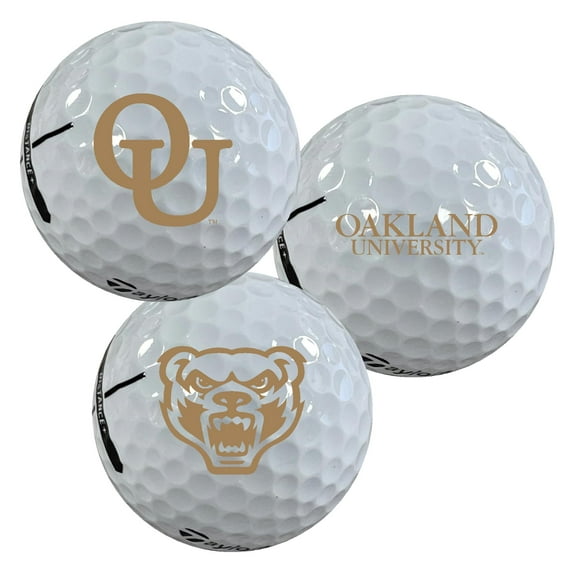 Oakland University Golden Grizzlies Logo Edition Taylormade Distance+ Golf Balls 12-Pack (Dozen)