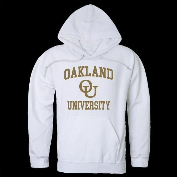 Oakland University Golden Grizzlies Seal Hoodie, White - Large