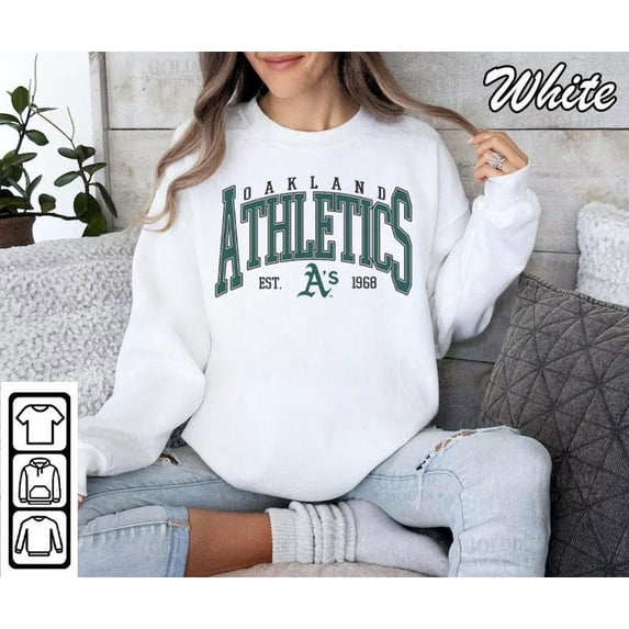 Oakland Vintage Baseball Sweatshirt | Style Oakland Baseball Shirt | Game Day, White Color, Size 3XL