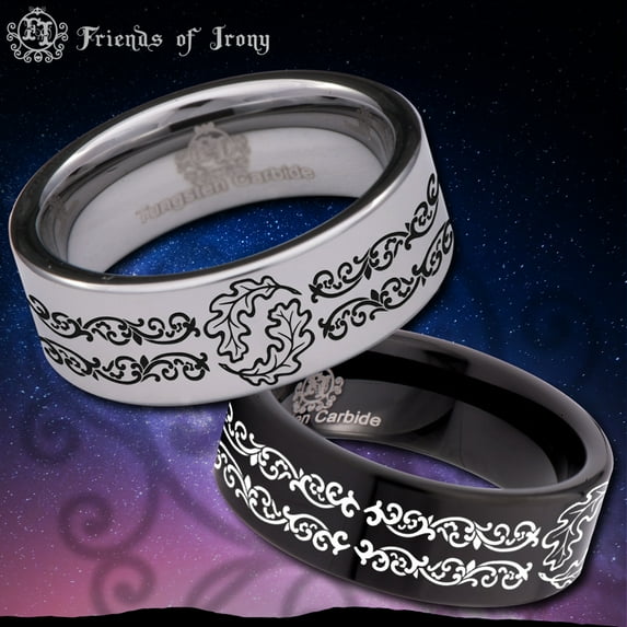 Oakleaf Knotwork Tungsten Carbide Ring
