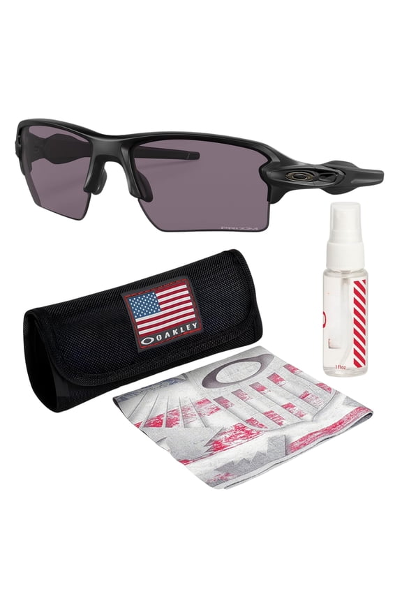 0OO918 Flak 2.0 XL Rectangle Shaped Non-Polarized Sunglasses for Men - Includes Official Eyewear Kit - Matte Black Frame with Prizm Grey Lens