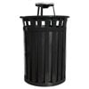 thumbnail image 1 of Witt Industries M5001-AT-BK Oakley Basic Slatted Metal Waste Receptacle with Ash Urn Lid - Black, 1 of 2