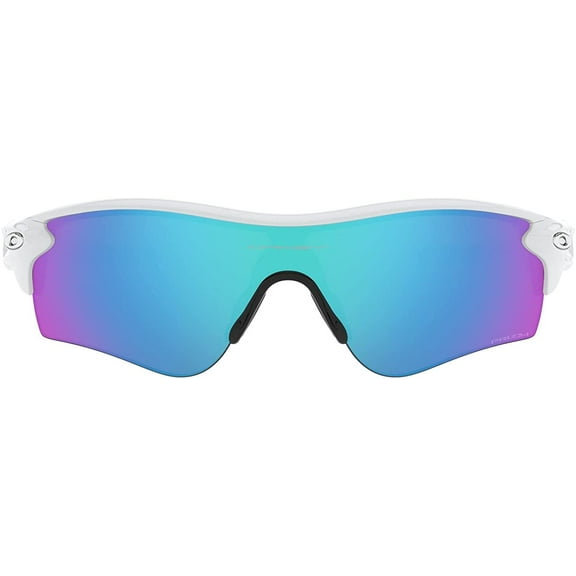 Oakley Men's OO9206 Radarlock Path Asian Fit Irregular Sunglasses, Polished White/Prizm Sapphire, 56 mm