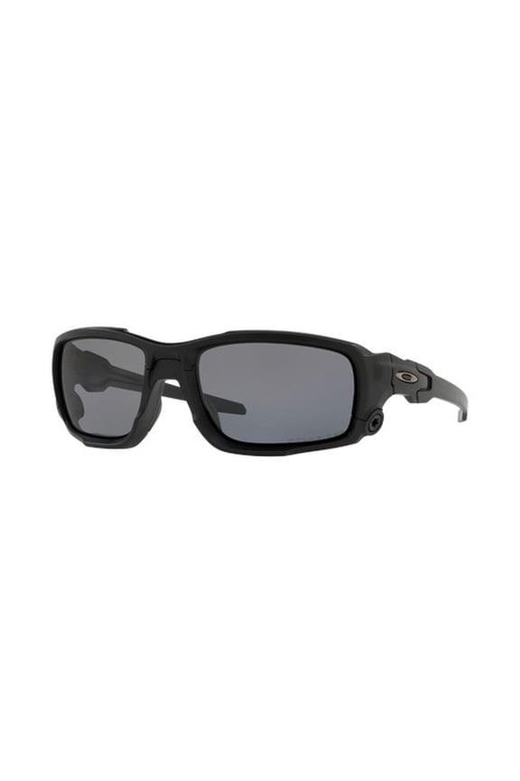 Men's OO9329 Ballistic Shocktube Rectangular Sunglasses, SI Matte Black/Grey Polarized, 61 mm
