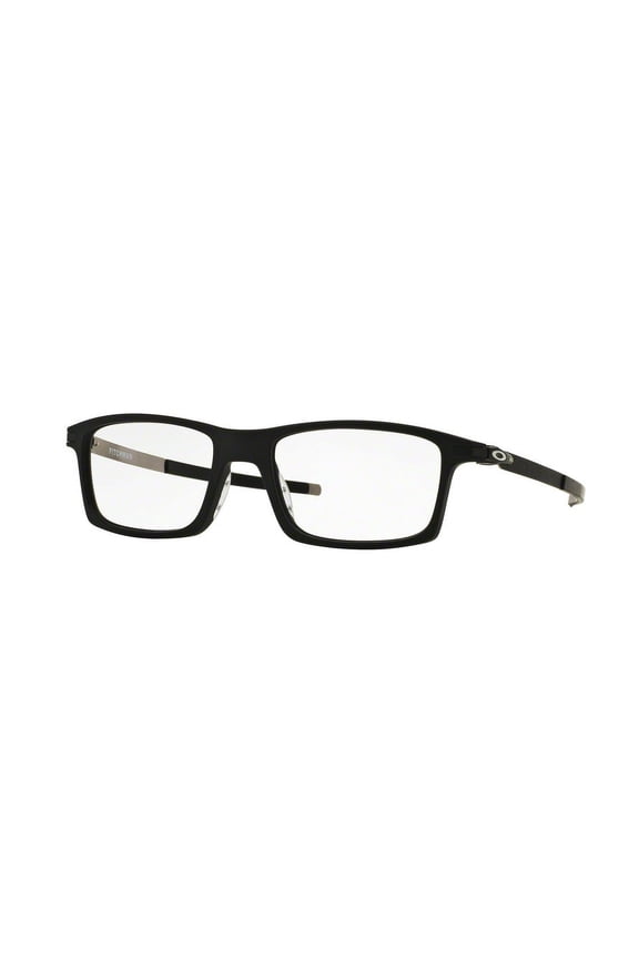 Men's OX8050 Pitchman Rectangular Prescription Eyeglass Frames, Satin Black & Black/Demo Lens, 55 mm