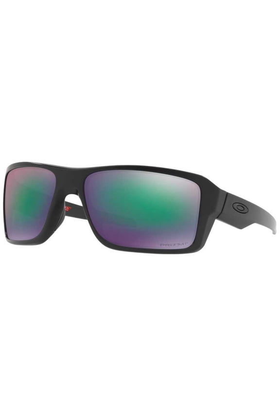 Men's Oo9380 Double Edge Rectangular Sunglasses Matte Black/Prizm Maritime Polarized 66 Millimeters
