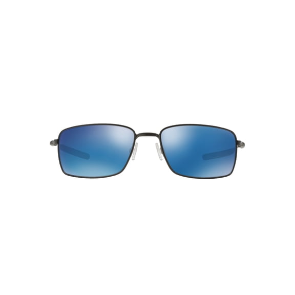 Oakley Rectangular Metal Sunglasses with Case, Size 60, Ice Iridium/Cement