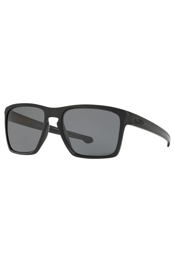 Men's Sliver XL Rectangular Gray Polarized Lens Sunglasses, Matte Black