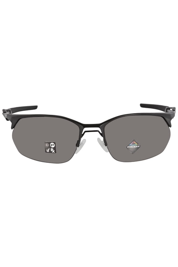 Mens Oo4145 Wire Tap 2.0 Rectangular Sunglasses Satin Black/Prizm Grey 60 Millimeters