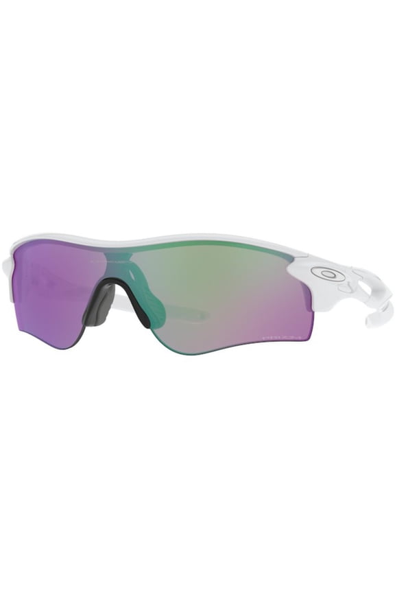 Mens Oo9206 Radarlock Path Low Bridge Fit Rectangular Sunglasses Polished White/Prizm Golf 38 Millimeters