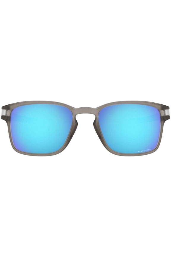 Mens Oo9358 Latch Square Low Bridge Fit Rectangular Sunglasses Matte Grey Ink/Prizm Sapphire 55 Millimeters