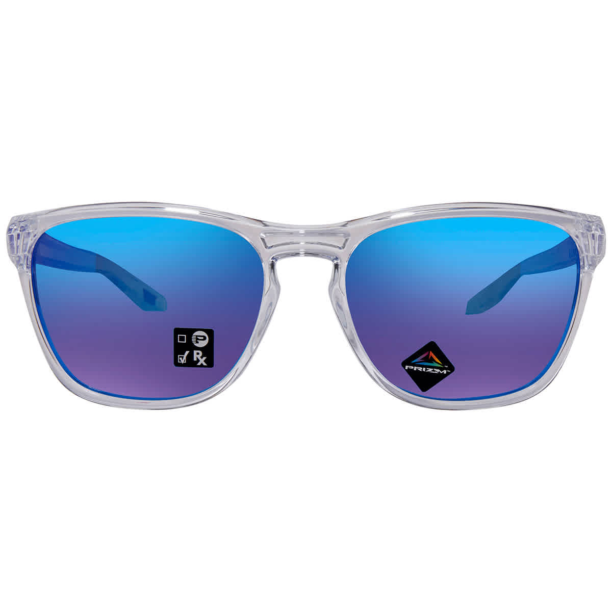 Oakley Mens Oo9479 Manorburn Square Sunglasses Polished Clear/Prizm Sapphire 56 Millimeters