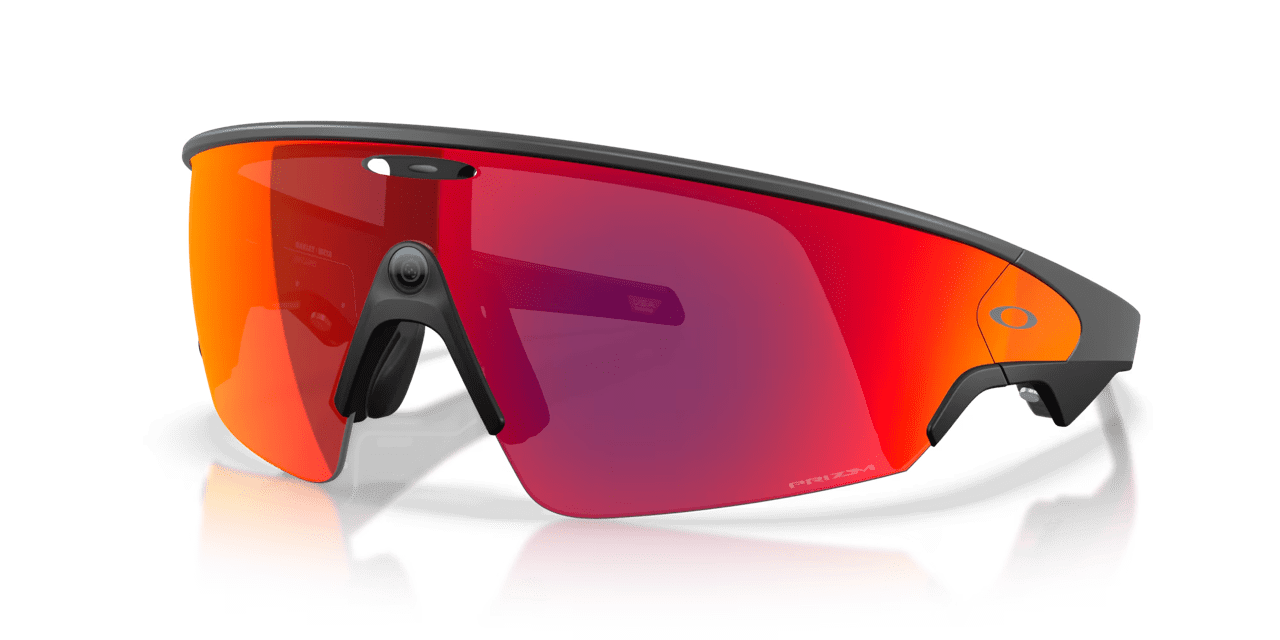 Oakley Meta Vanguard Smart Glasses, AI Meta Glasses with Photo, Video, and Audio, Size 52, Black/Prizm Road