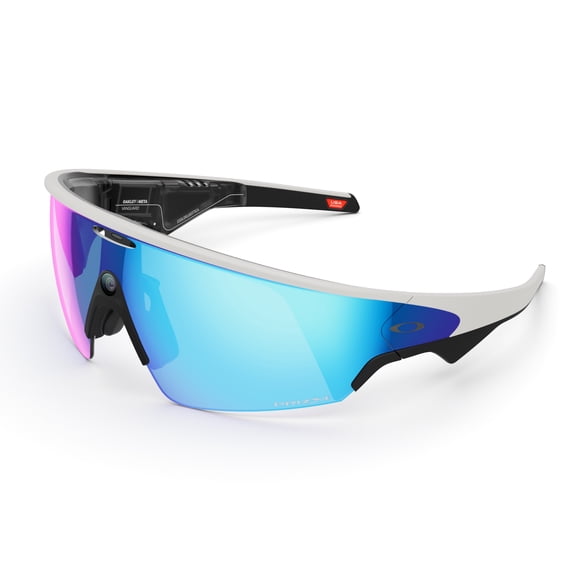Oakley Meta Vanguard, White, Prizm™ Sapphire Lenses | Smart AI Glasses, Camera, Audio, Video