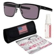 thumbnail image 1 of Oakley OO4123 Holbrook Metal Square Shaped Non-Polarized Sunglasses for Men - Includes Official Eyewear Kit - Matte Black Frame with Prizm Grey Lens, 1 of 6