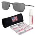 thumbnail image 1 of Oakley OO4142 Ejector Rectangle Shaped Non-Polarized Sunglasses for Men - Includes Official Eyewear Kit - Satin Black Frame with Prizm Black Lens, 1 of 6