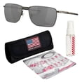 thumbnail image 1 of Oakley OO4142 Ejector Rectangle Shaped Polarized Sunglasses for Men - Includes Official Eyewear Kit - Carbon Frame with Prizm Black Lens, 1 of 6