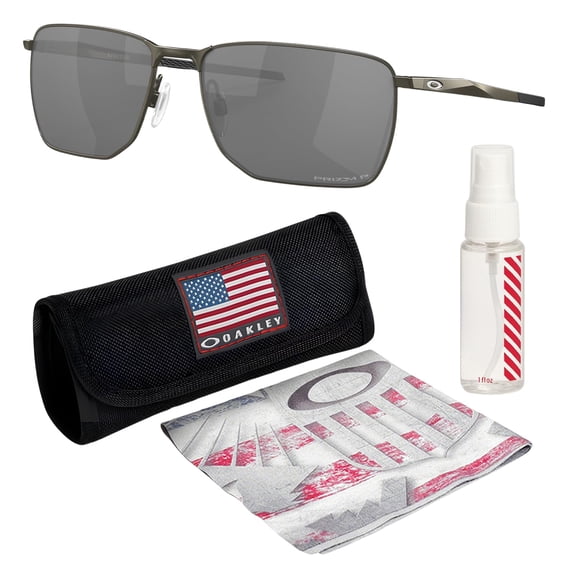 Oakley OO4142 Ejector Rectangle Shaped Polarized Sunglasses for Men - Includes Official Eyewear Kit - Carbon Frame with Prizm Black Lens