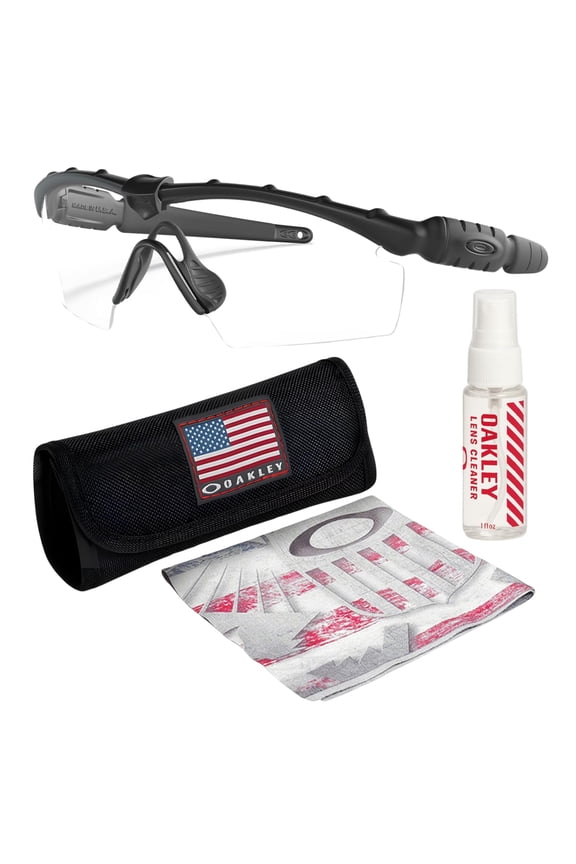 OO9046 SI Ballistic M Frame 2.0 Strik Shield Shaped Non-Polarized Sunglasses for Men - Includes Official Eyewear Kit - Matte Black Frame with Clear Lens