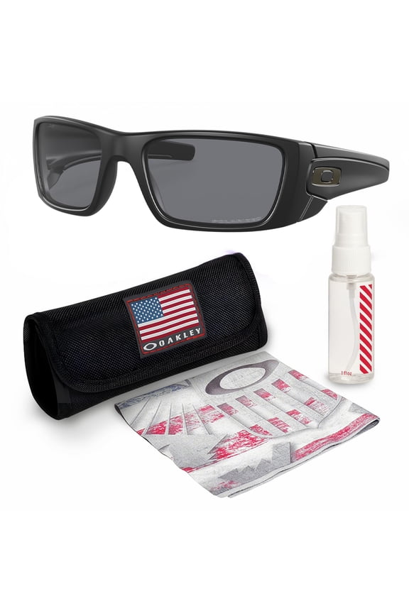 OO9096 Fuel Cell Rectangle Shaped Polarized Sunglasses for Men - Includes Official Eyewear Kit - Matte Black Frame with Grey Lens