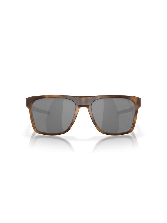 Sunglasses for Men - OO9100 Leffingwell Rectangular Polarized Sunglasses with Oakley PRIZM Lenses - Matte Brown Tortoise/PRIZM Black Polarized - Size 57
