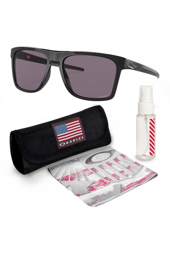 OO9100 Leffingwell Rectangle Shaped Non-Polarized Sunglasses for Men - Includes Official Eyewear Kit - Black Ink Frame with Prizm Grey Lens
