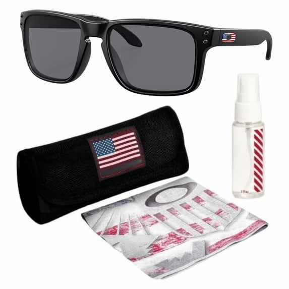 Oakley OO9102 Holbrook Square Shaped Non-Polarized Sunglasses for Men - Includes Official Eyewear Kit - Matte Black Frame with Grey Lens