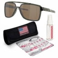 thumbnail image 1 of Oakley OO9147 Castel Rectangle Shaped Polarized Sunglasses for Men - Includes Official Eyewear Kit - Olive Ink Frame with Prizm Tungsten Lens, 1 of 6