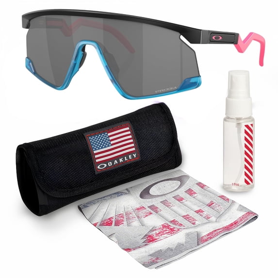 Oakley OO9280 BXTR Rectangle Shaped Non-Polarized Sunglasses for Men & Women - Includes Official Eyewear Kit - Matte Black Frame with Prizm Black Lens