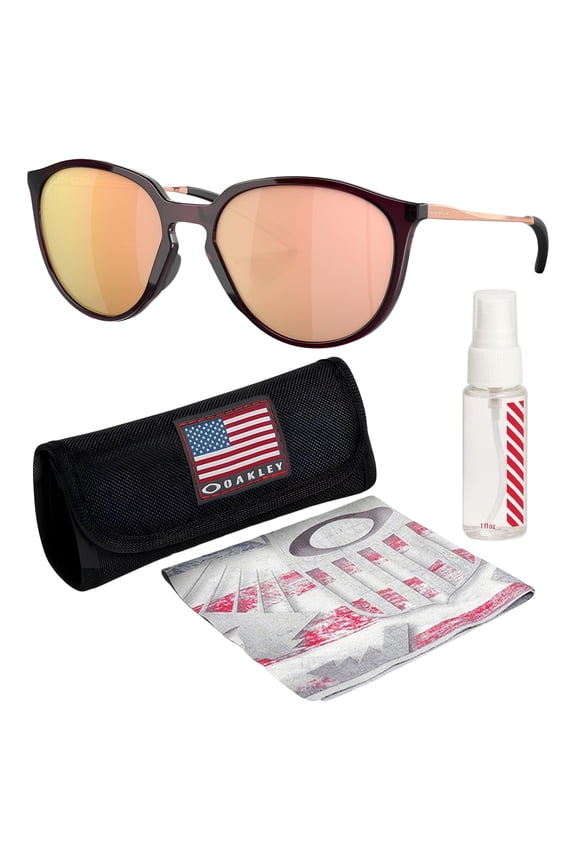 OO9288 Sielo Round Shaped Non-Polarized Sunglasses for Women - Includes Official Eyewear Kit - Crystal Raspberry Frame with Prizm Rose Gold Lens