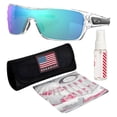 thumbnail image 1 of Oakley OO9307 Turbine Rotor Rectangle Shaped Non-Polarized Sunglasses for Men - Includes Official Eyewear Kit - Polished Clear Frame with Prizm Sapphire Lens, 1 of 7
