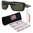 thumbnail image 1 of Oakley OO9380 Double Edge Rectangle Shaped Non-Polarized Sunglasses for Men - Includes Official Eyewear Kit - Matte Black Frame with Dark Grey Lens, 1 of 7