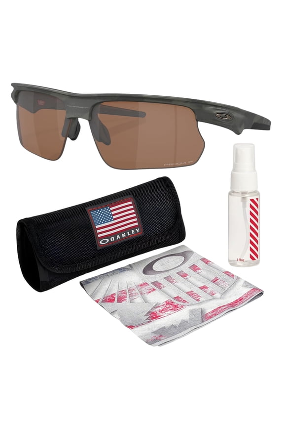 OO9400 Bisphaera Rectangle Shaped Polarized Sunglasses for Men - Includes Official Eyewear Kit - Matte Olive Camo Frame with Prizm Tungsten Lens