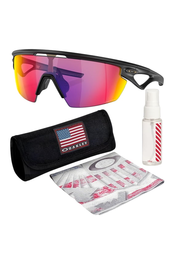 OO9403 Sphaera Shield Shaped Non-Polarized Sunglasses for Men & Women - Includes Official Eyewear Kit - Matte Black Frame with Prizm Road Lens