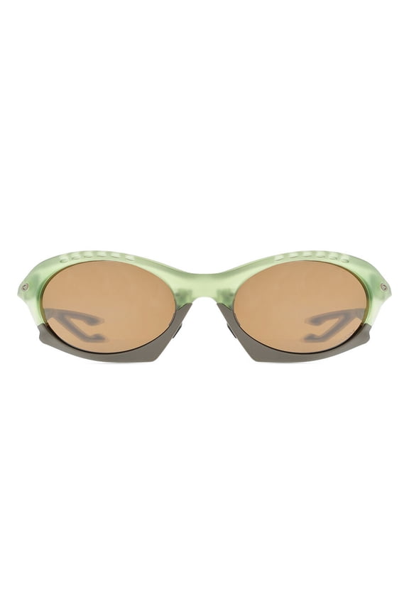 Sunglasses for Men - OO9437 Plantaris Oval Sunglasses with Oakley PRIZM Lenses and Removable Nose Cone - Matte Trans Fern/PRIZM Tungsten - Size 63