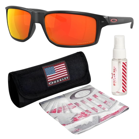 Oakley OO9449 Gibston Square Shaped Polarized Sunglasses for Men - Includes Official Eyewear Kit - Black Ink Frame with Prizm Ruby Lens