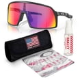 thumbnail image 1 of Oakley OO9462 Sutro S Rectangle Shaped Non-Polarized Sunglasses for Men - Includes Official Eyewear Kit - Matte Black Frame with Prizm Road Lens, 1 of 6