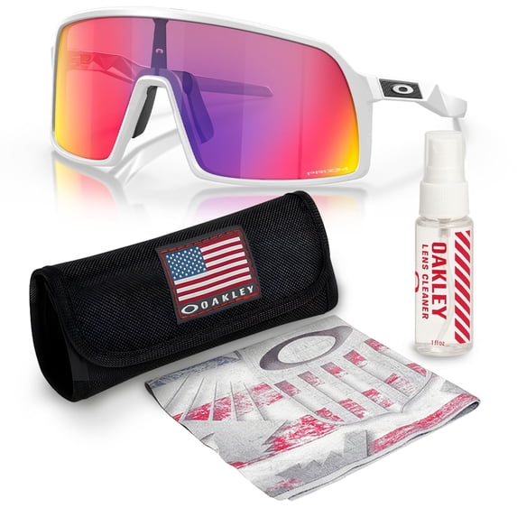 Oakley OO9462 Sutro S Rectangle Shaped Non-Polarized Sunglasses for Men - Includes Official Eyewear Kit - Matte White Frame with Prizm Road Lens