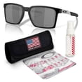 thumbnail image 1 of Oakley OO9483 Exchange Sun Rectangle Shaped Non-Polarized Sunglasses for Men & Women - Includes Official Eyewear Kit - Satin Black Frame with Prizm Black Lens, 1 of 7